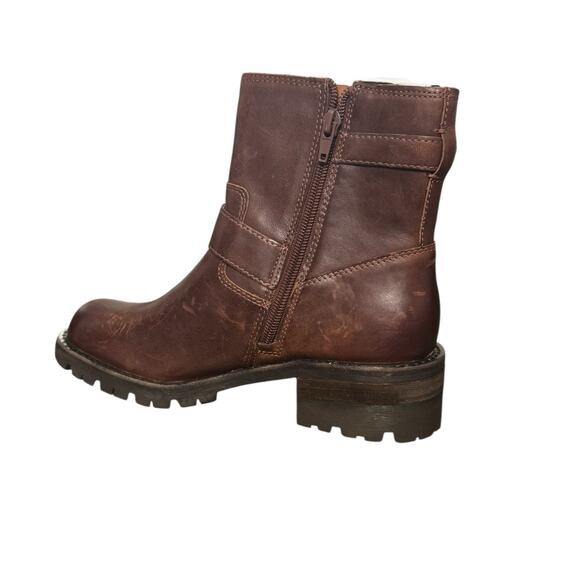 New! Lucky Brand Taini Moto Leather Biker Buckle Strap Combat Bootie - Size 6.5 - Picture 13 of 15